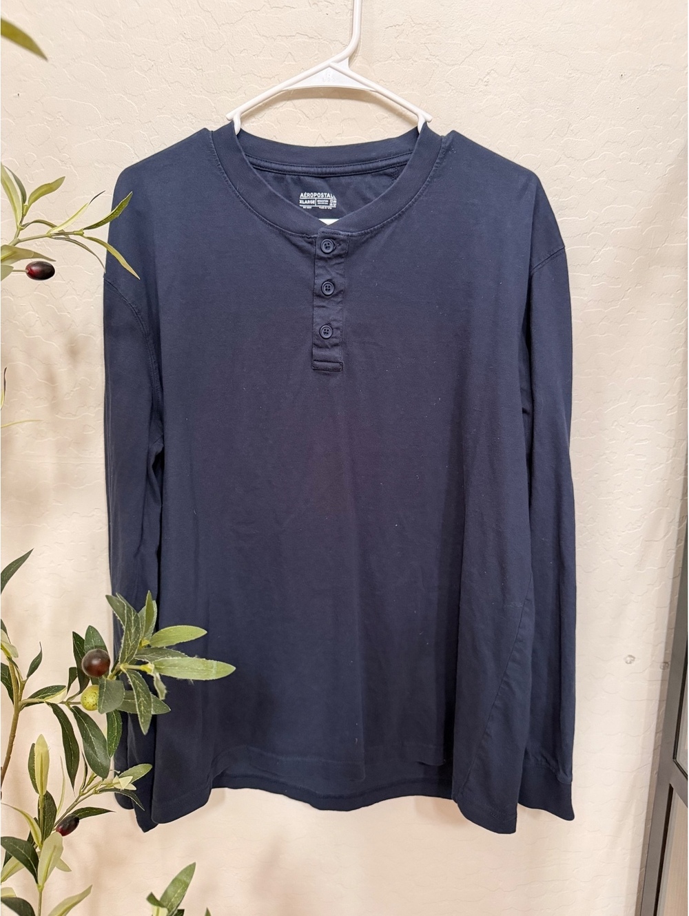 Aeropostale Long Sleeve Quarter Button Up Shirt